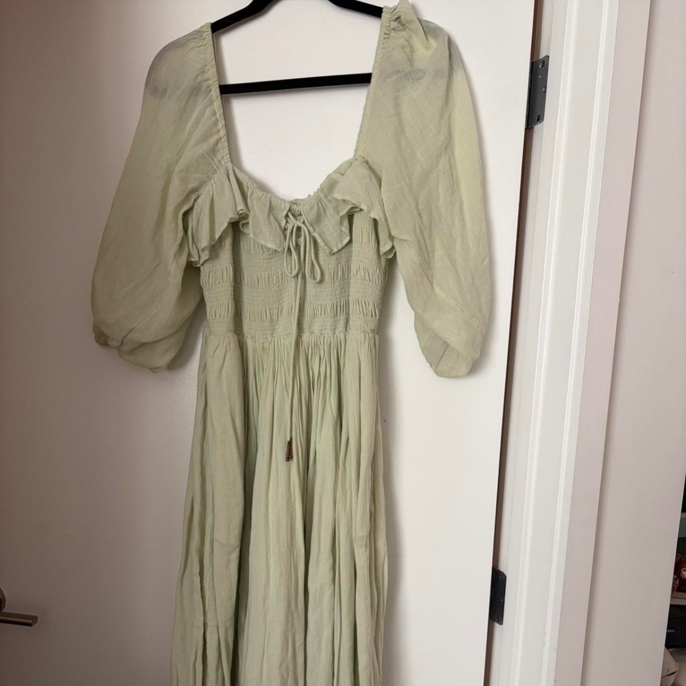 Free People Oasis Midi Dress in Sage Green